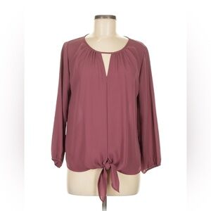 West Kei Top - Casiya Tie Front Blouse Women’s. Medium. Burgundy.